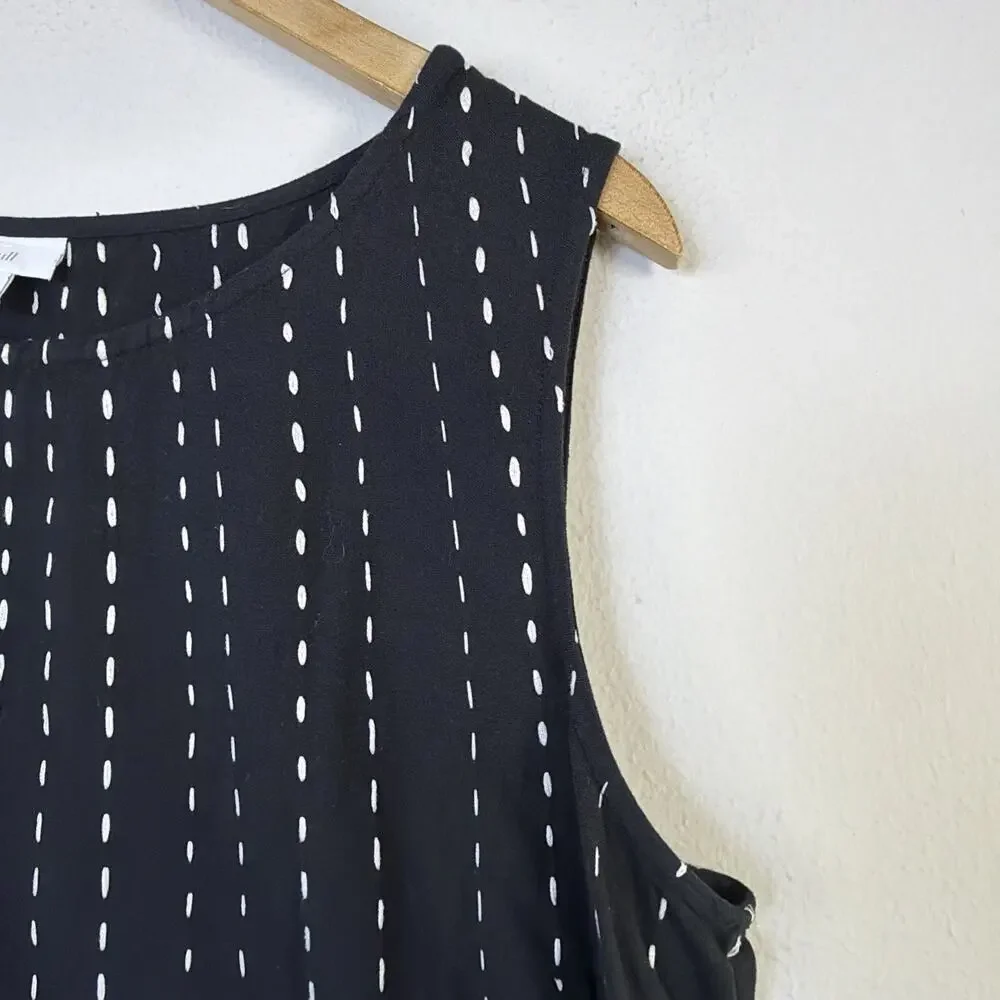 J. Jill XL Pure Embroidered Maxi Dress black white pinstriped bohemian classic - Picture 5 of 14